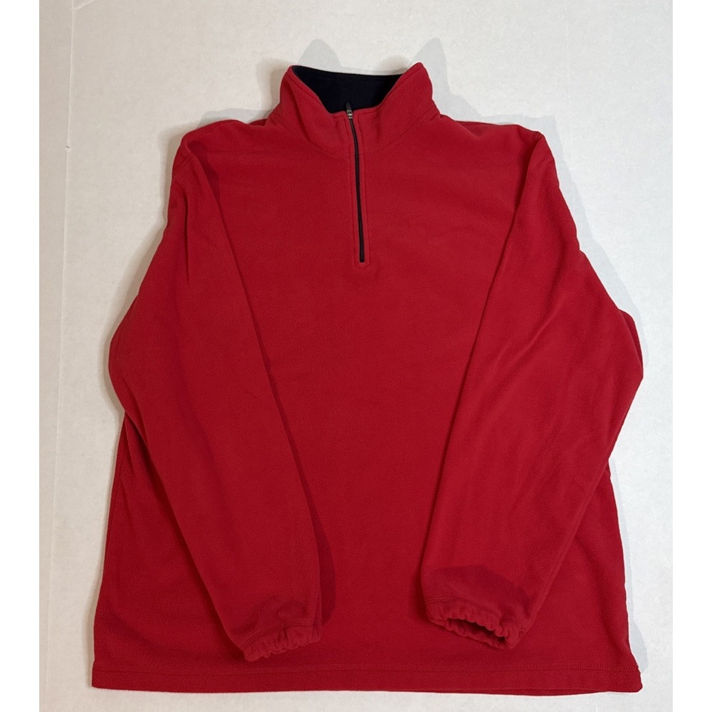 Lands' End 1/4 Quarter Zip Fleece Pullover Women's Large / 14-16 Red